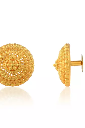 Brass gold plated traditional women stud earrings