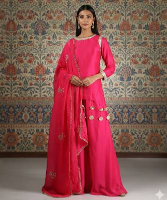 Rani Pink Embroidered suit 1