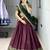 Wine printed ethnic lehenga set with blouse and dupatta