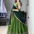 Green printed ethnic lehenga set with blouse and dupatta