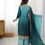 Aqua blue chinon silk palazzo set with intricate embroidery work