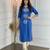 Blue cotton embroidered Kurta Set
