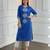 Blue cotton embroidered Kurta Set