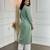 Green cotton embroidered Kurta Set