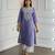 Purple cotton embroidered Kurta Set