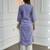 Purple cotton embroidered Kurta Set