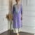 Purple cotton embroidered Kurta Set