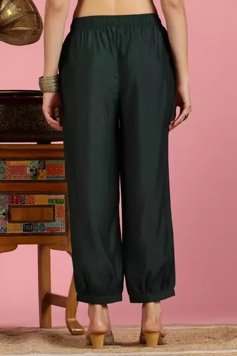 Green silk embroidered Co-ord set 