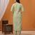 Green silk embroidered Kurta Set