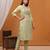 Green silk embroidered Kurta Set