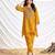 Mustard cotton embroidered Co-ord set 