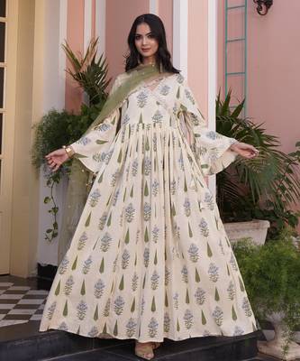 Yellow cotton embroidered Kurti 3