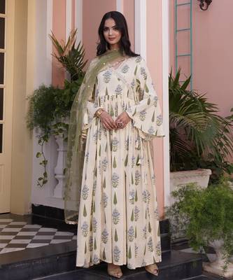 Yellow cotton embroidered Kurti 4