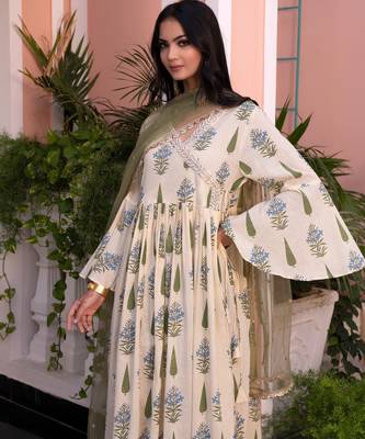 Yellow cotton embroidered Kurti 5