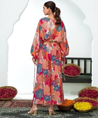 Pink chanderi embroidered Co-ord set  2