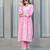 Pink rayon embroidered Co-ord set 