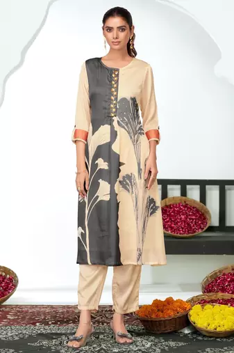 Black silk embroidered Co-ord set 