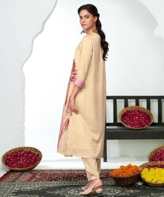 Brown silk embroidered Co-ord set  2