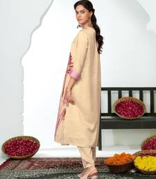 Brown silk embroidered Co-ord set 