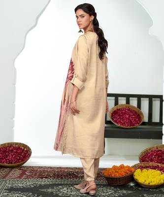 Brown silk embroidered Co-ord set  3