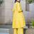 Mustard rayon embroidered Kurta Set