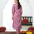 Lavender silk embroidered Kurta set
