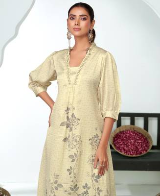 White silk embroidered Kurta Set 3