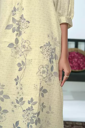 White silk embroidered Kurta Set
