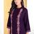 Purple cotton embroidered Co-ord set 