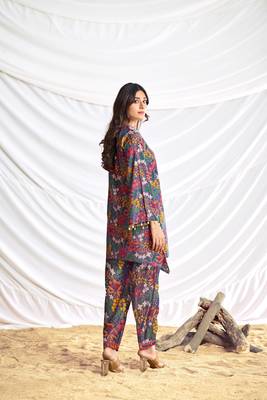 Blue cotton embroidered Co-ord set  2