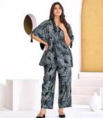 Black chanderi silk embroidered Co-ord set 