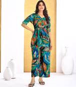 Green chanderi silk embroidered Co-ord set 