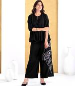 Black silk embroidered Co-ord set 