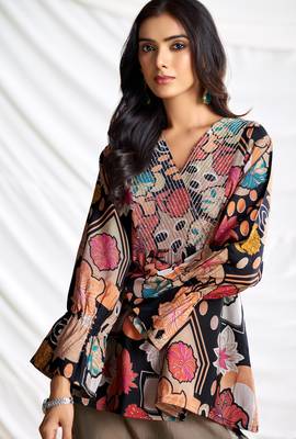 Black cotton embroidered Co-ord set  3