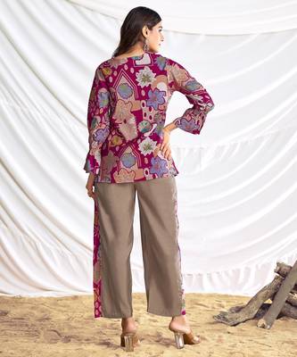 Red cotton embroidered Co-ord set  2
