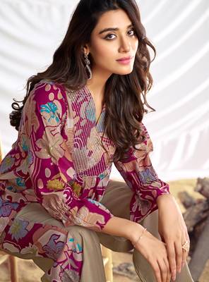 Red cotton embroidered Co-ord set  3