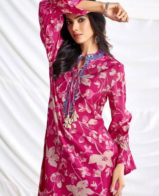 Pink cotton embroidered Co-ord set  4