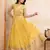 Enchanting yellow Embroidery sequins work Star Georgette Indian wedding lehenga Choli dress