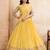 Enchanting yellow Embroidery sequins work Star Georgette Indian wedding lehenga Choli dress