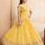 Enchanting yellow Embroidery sequins work Star Georgette Indian wedding lehenga Choli dress