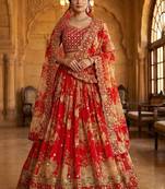 Georgette Printed Lehenga set choli dupatta