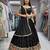 Black Embroidery sequins work Roman-Silk Indian wedding lehenga Choli