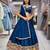 Blue Sequins and Thread Embroidered Roman-Silk indian designer lehenga Choli