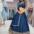 Blue Sequins and Thread Embroidered Roman-Silk indian designer lehenga Choli