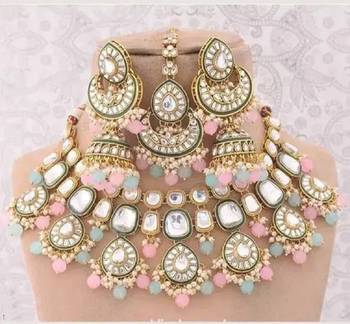 Minakari work kundan necklace set 1