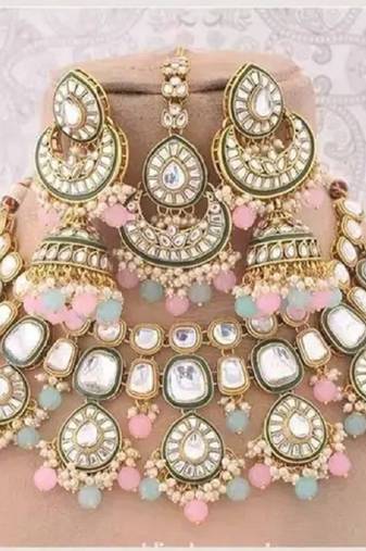 Minakari work kundan necklace set