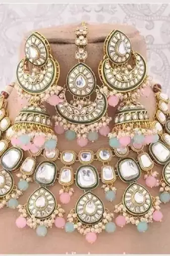 Minakari work kundan necklace set