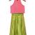 woven chanderi sleeveless solid top with  palazzo-coral  & limegreen