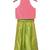 woven chanderi sleeveless solid top with  palazzo-coral  & limegreen