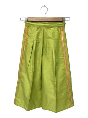 woven chanderi sleeveless solid top with  palazzo-coral  & limegreen 5